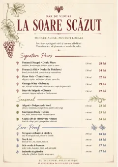 Boutique Pour Card menu template preview