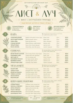 Botanical Infusion menu template preview