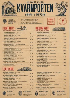 Heritage Taproom menu template preview