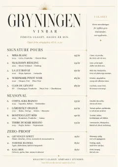 Boutique Pour Card menu template preview