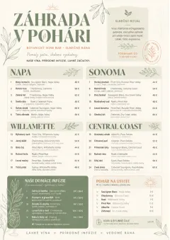 Botanical Infusion menu template preview