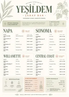 Botanical Infusion menu template preview