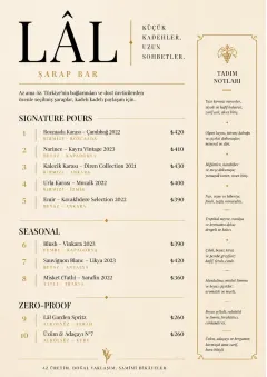 Boutique Pour Card menu template preview