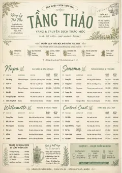 Botanical Infusion menu template preview