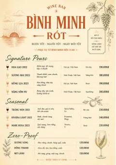Boutique Pour Card menu template preview